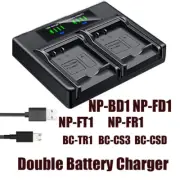Dual Battery Charger For NP-BD1 FD1 BC-CSD Cyber-shot DSC-G3 T2 T70 T75 T77 T90