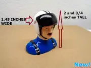 1/6 PILOT FIGURE BLUE W/HELMET FITS RC PLANE BUGGY 2 & 3/4 INCHES TALL NEW NICE!