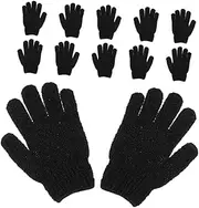 [BESPORTBLE] 6-pair Exfoliating Back Rub Gloves Dead Skin Scrubber Shower Scrubbing Glove Body Wash Mitt Face Wash Mittens Body Scrub Exfoliating