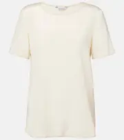 [Max Mara] Max Mara Aris silk-blend T-shirt UK 14 white