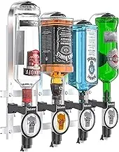 Barbarian 4/6 Bottle Optics for Spirits - Bar Butler Shot Measure Bracket Alcohol Wine Upside Down Drink Dispenser Home bar Garage Man cave (4 Bottle Professional)