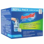 DampRid Fragrance Free Drop-In Moisture Absorbing Tab Refill, 2 pack (FG97FF)