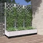 Garden Planter with Trellis White 120x40x121.5 cm Outdoor Planting Box 53283