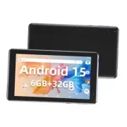 Android 15 Tablet, 7 Inch 6GB RAM 32GB ROM/ 1TB Expandable Computer, 5MP Black