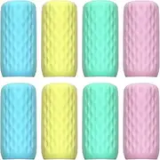 VJSSUJK 8 Pack Silicone Bottle Covers for Travel – Leak Proof Accessories for Women & Men, Fits Most Travel Size Toiletries Bottles – Cruise Essentials, Elastic Sleeves for Leak Protection