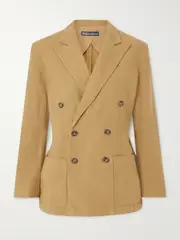 [Polo Ralph Lauren] Polo Ralph Lauren - Double-breasted Linen Blazer - Sand - US6 US 6 Neutrals