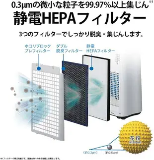 SHARP【日本代購】 夏普 空氣清淨機 PM2.5空氣保濕 KC-F70 - W