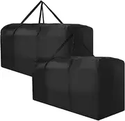 K-Musculo Cushion Storage Bag, Waterproof Upgrade 420D Oxford Cloth with Handles Protective Zipper,Patio Cushion Storage Bag(2Packs Black 68" x 30" x 20")