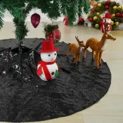 Christmas Tree Skirt, 36 Inch Black Sequin Tree Skirts Glitter Xmas Tree Mat for