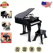 Classic Grand Black Piano - 30-Key Musical Toy Set for Kids Age 3 and Up