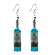 Blue Wine Bottle Alcohol Novelty Dangle Hook Pierced Earrings Women�s Jewellery Gift