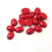 [WHOLESALE] SYNTHETIC RED CORAL CABOCHON OVAL SHAPE LOOSE GEMSTONE