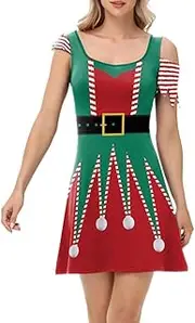 [Bemeiren] Patchwork Dress for girl Christmas Costume Adult Halloween Cosplay Costumes