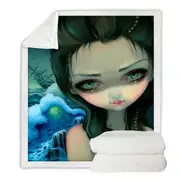 Shipwreck Siren Mythical Beautiful Girl and Ship Throw Blanket