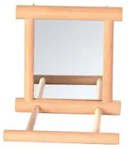 Wood Framed Mirror with Perch