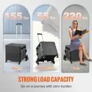 Stair Climbing Cart 53L Foldable Shopping Trolley Adjustable Handle with Lid