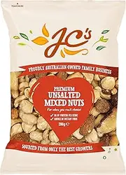 J.C.'S QUALITY FOODS Premium Unsalted Mixed Nuts, 350 g