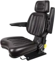 Universal Lawn Mower Shock Absorption Seat, Tractor Seat with Armrest Headrest
