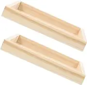 Cabilock 2pcs Stackable Puzzle Sorting Trays Square Shape Wooden Organizers for Lightweight Easy to Clean Storage for Home Playroom