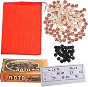 WOONEKY Bingo Game Set 90pcs Double-Sided Number Cards Family Party Bingo Supplies Portable Chess Piece Bingo and Girls' Logical Thinking