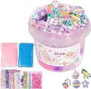 Unicorn Slime Kit,Clear Scented Slime Bucket Kids Birthday Party,Slime Party Favors for Kids Birthday Party Gifts Stress Relief Slime Kit for Girls and Boys (Unicorn Slime)