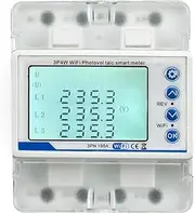 3 Phase 380V 100A Tuya WiFi Smart Bi-Directional KWh Meter over Under Voltage Protector Relay Switch Current Limit