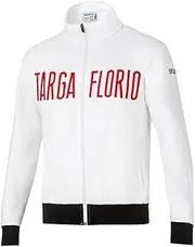 Sparco Unisex 013042tfbi3l Sudadera Con Cremallera Targa Florio Talla L Blanca Coat, White, L, White, L
