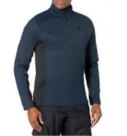 NWT Spyder Men's Jacket Sweater Outbound Half Zip Knit Stretch Blue Den Blk sz M