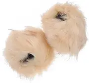 [TOVINANNA] 1 Pair Faux Fur Wrist for Women Chic Winter Arm Warmers Flexible Elastic Fit Stylish Beige Furry Wrist Bands Protective Sleeves for Comfort and Warmth