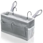 1pcs Bedside Caddy, 14.6'' Large Storage Organizer, Hanging Bag Holder Grey1pcs