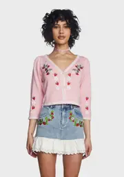 [Dolls Kill X Strawberry Shortcake] Sweet Song Knit Cardigan