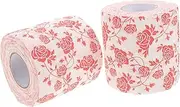 PEPLAYTAL 2pcs Floral Printed Toilet Paper Rolls Soft and Bathroom Tissue for Weddings Celebrations Decorative Rose Flower Napkin Paper for Guest Use Fun for Holiday Decor