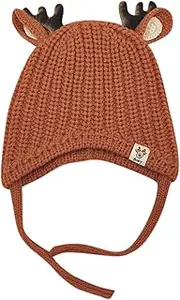 [BOLLEY JOSS] Cute Reindeer Antlers Baby Beanie Soft Warm Crochet Knitted Hat for Toddler Girls Boys