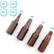 4pcs SQ1 To SQ4 Square 4 Point Magnetic Hex Driver Bit Robertson Scrulox Drill