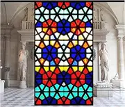 Window Sticker Strapless Church Anti-UV Window Film Intimacy Self Adhesive Window Sticker for Bathroom Slip Ceiling Door,C,80x120cm /4147 (Color : B, Size : 45x120cm(18"x47"))