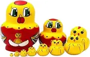 Nesting Dolls Doll Handmade Wooden Russian Nesting Dolls,Traditional Hen Matryoshka Nested Dolls, 10Pcs Handmade Stacking Dolls Matryoshka Doll Wooden Dolls