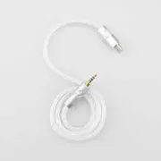 Pure Silver AUX Cable USB Type C to 3.5mm 2.5mm 4.4mm Jack for DAC Headphone