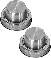 2Pcs Reusable Stainless Steel Mason Jar Shaker Lids Cocktail Shaking Tops Spice Lid for Wide Mouth Jars for Mixing Seasonings Flavors