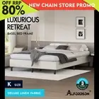 ALFORDSON Bed Frame King Size Mattress Base Foundation Beige Fabric BASEL