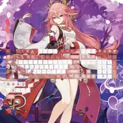 Genshin Impact theme keycap 118 key PBT pervious to light Ganyu Yae Miko Zhongli