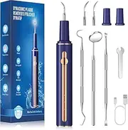 Plaque Remover for Teeth, Tartar Remover for Teeth with LED Light, Teeth Cleaning Kit Teeth Cleaner with 3 Head and Replaceable Inlet Sleeves