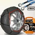 Car Tyre Snow Chains Anti Skid N50 13" 14" 15" 16" Mud Steel Chains + Tow Rope