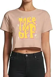[Smartprints] Women's Take Off Slogan Crop Top -Image by Shutterstock