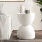 Oikiture Side Table Terrazzo Hourglass Stand