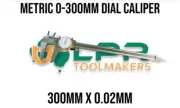 Dial Caliper 0-300mm x 0.02mm inc DIAL READ-OUT 3 WAY MEASURING TOOL stainless
