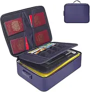 Waterproof Document Storage,Fire and Waterproof Document Storage,Fireproof Document Box with Lock,Important Document Organizer,Waterproof Safe Bag File Storage Organizer Box