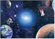 CGXINS 10x8ft Outer Space Backdrop for Baby Kids Astronaut Themed Birthday Party Decoration Supplies Universe Galaxy Stars Newborn Baby Shower Photo Background Photography