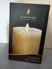 New Luminara Pearl Ivory Flameless Flickering Timer Candle Pillar 6.5"