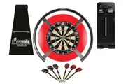 Target Darts OMNI Full Set Up Includes Tex Darts Titan Dart Board, Red Surround, Target Connect Tablet Holder, Formula Sport Dart Mat + Darts