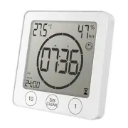 1 PC Waterproof Home LCD Digital Display Wall Clock Timer Temperature Humidity